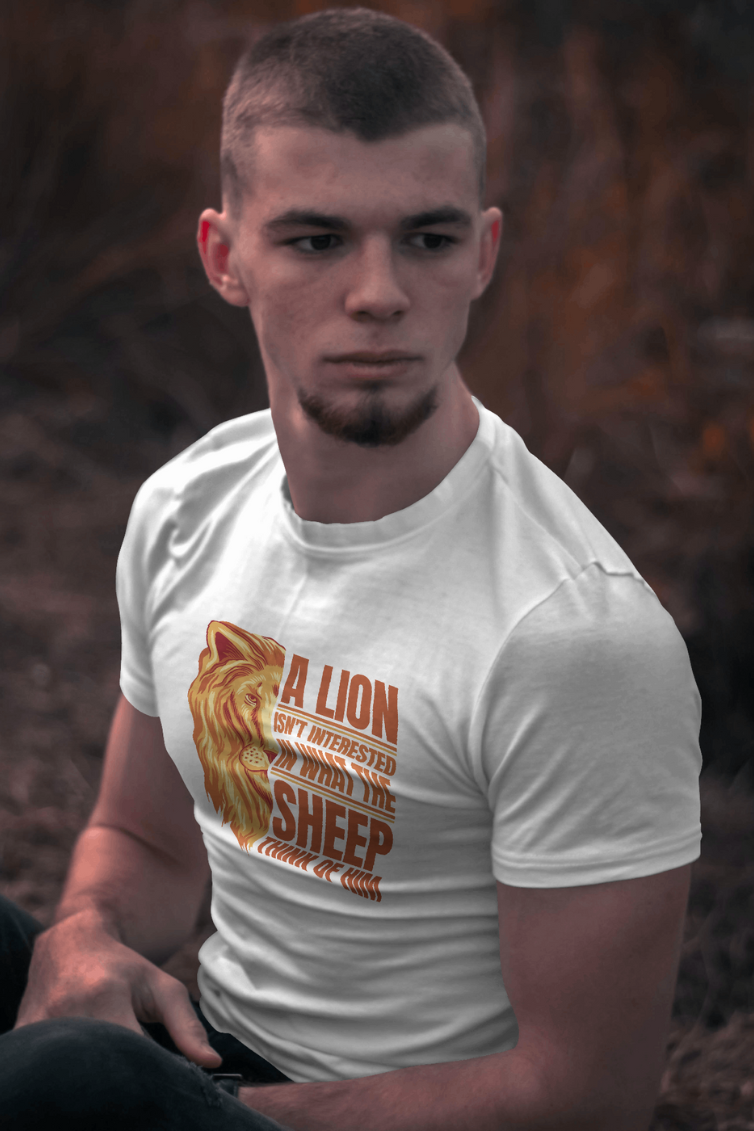 Lion Motivational Printed T-Shirt For Men - WowWaves - 3