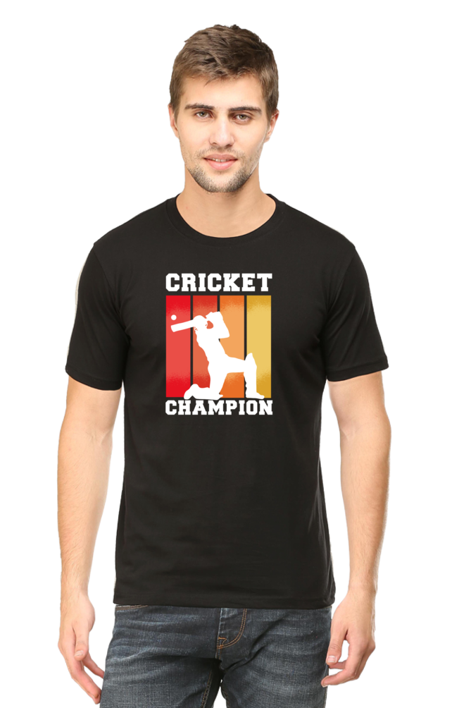 Cricket Champion Printed T-Shirt For Men - WowWaves - 8