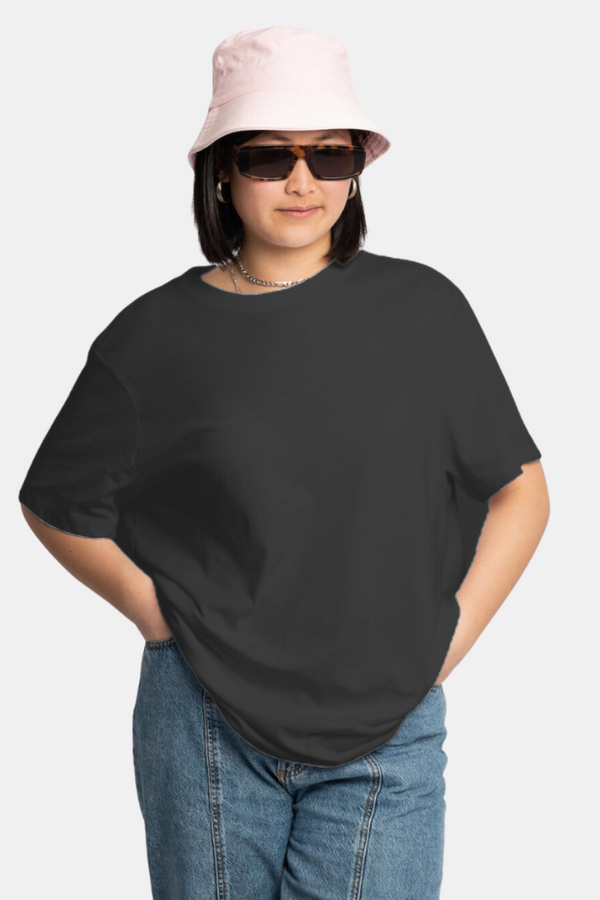 Black Oversized T-Shirt For Women - WowWaves