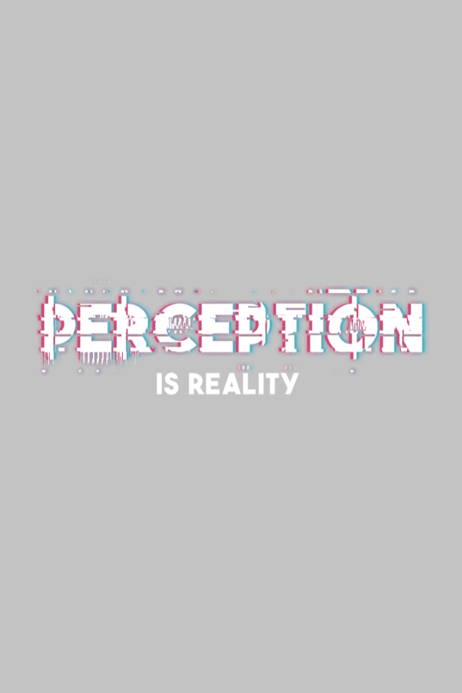Perception Is Reality Grey Melange Printed Sweatshirt For Men - WowWaves - 1
