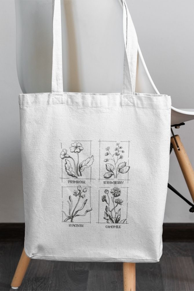 Flower Print Tote Bag Standard Printed  for unisex -2