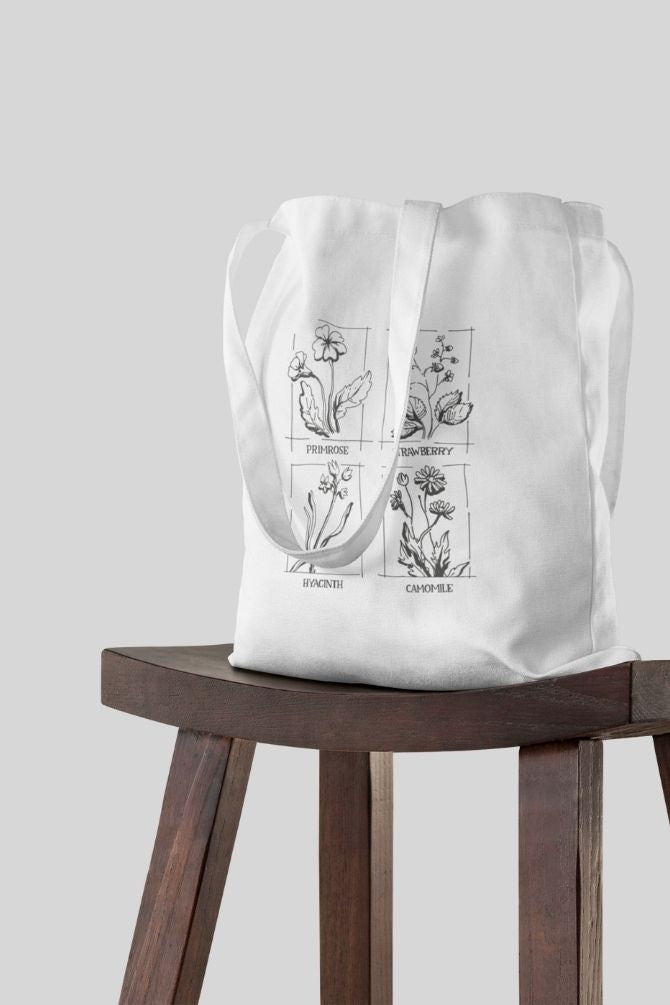Flower Print Tote Bag Standard Printed  for unisex -3