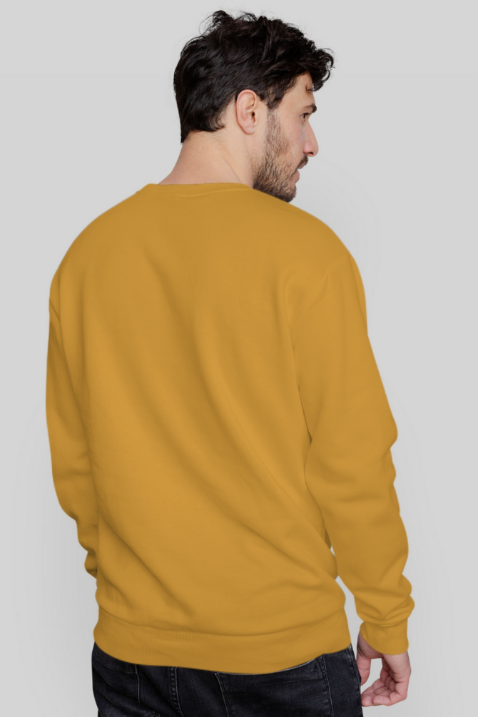 Mustard Yellow Sweatshirt For Men - WowWaves - 3