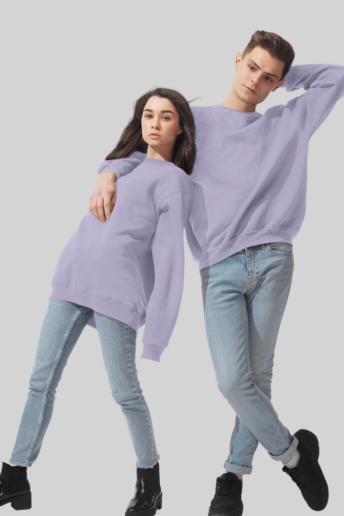 Lavender Oversized Sweatshirt For Women - WowWaves - 8