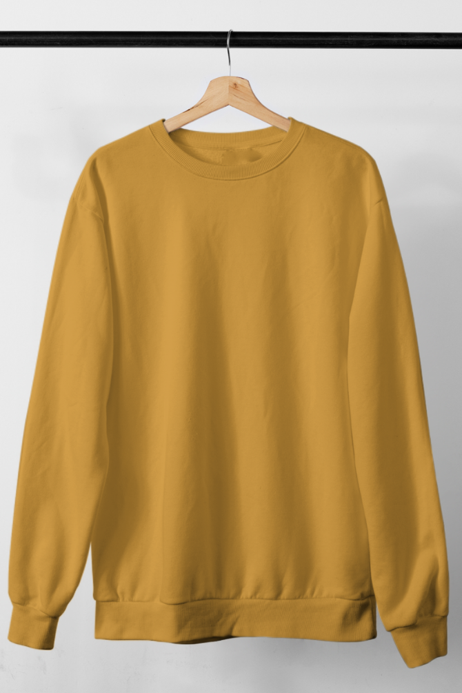 Mustard Yellow Sweatshirt For Men - WowWaves - 1