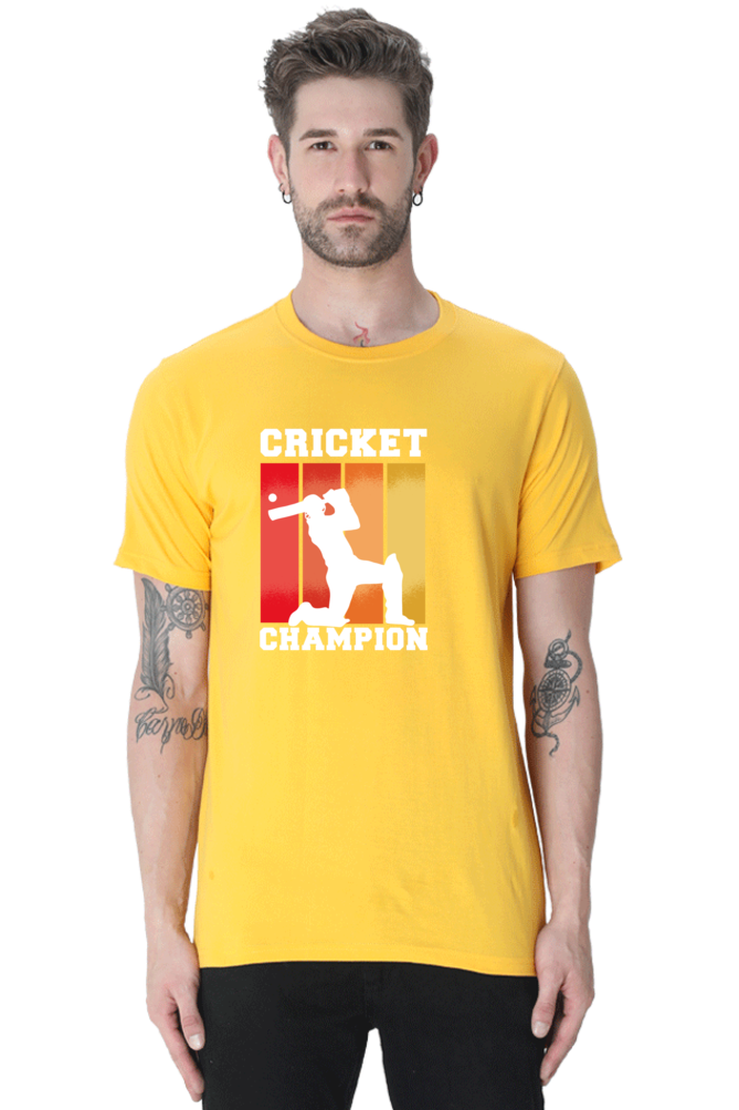 Cricket Champion Printed T-Shirt For Men - WowWaves - 7