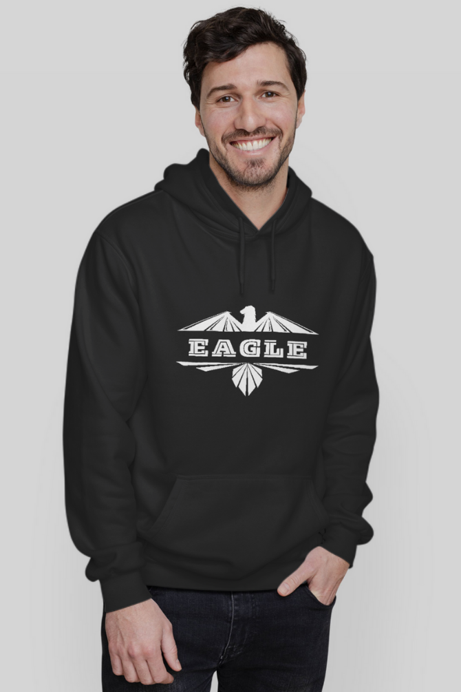 Eagle Black Printed Hoodie For Men - WowWaves - 5