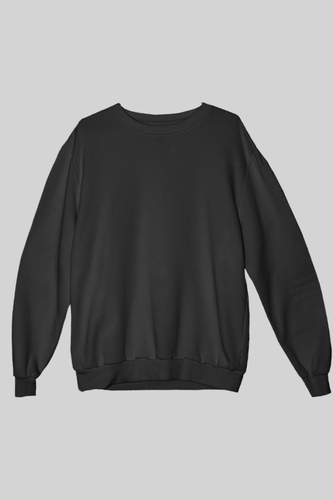 Black Oversized Sweatshirt For Women - WowWaves - 1