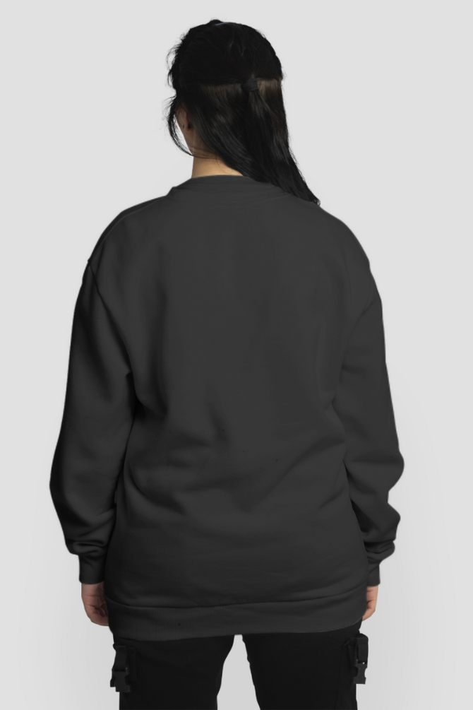 Black Oversized Sweatshirt For Women - WowWaves - 7