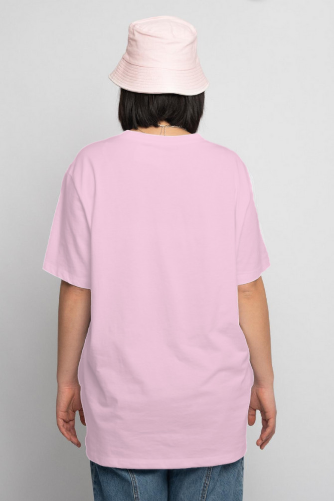 Light Baby Pink Lightweight Oversized T-Shirt For Women - WowWaves - 4
