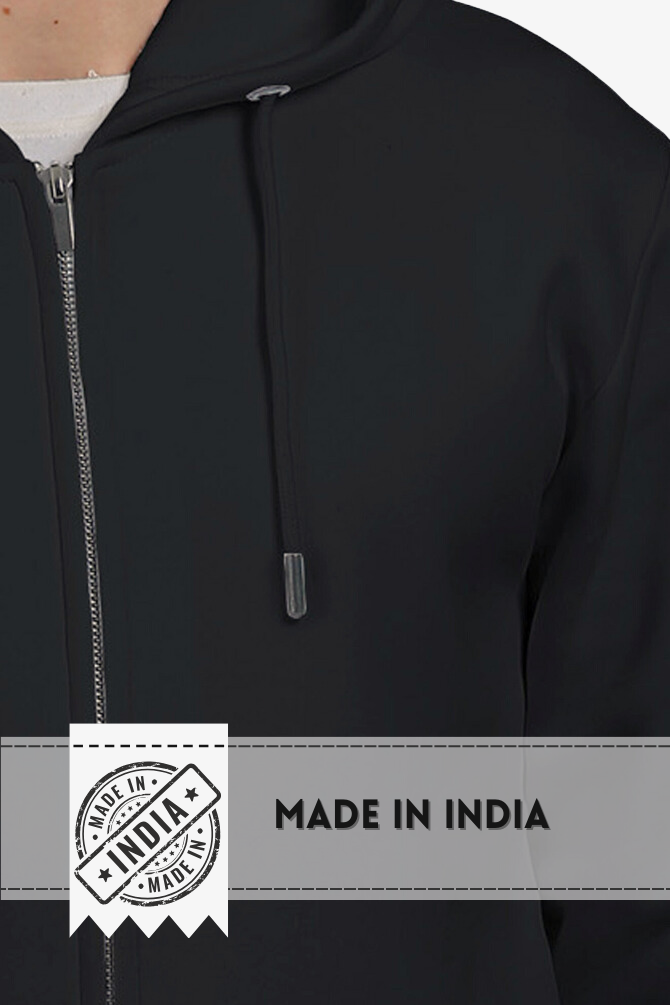 Black Zip Hoodie For Men - WowWaves - 5