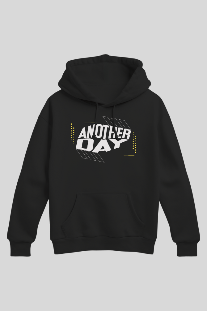 Another Day Black Printed Hoodie For Men - WowWaves - 5