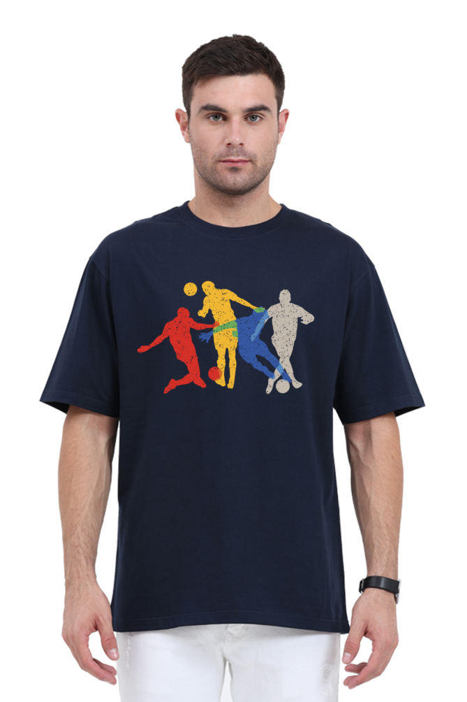 Football Fever Printed Oversized T-Shirt For Men - WowWaves - 8