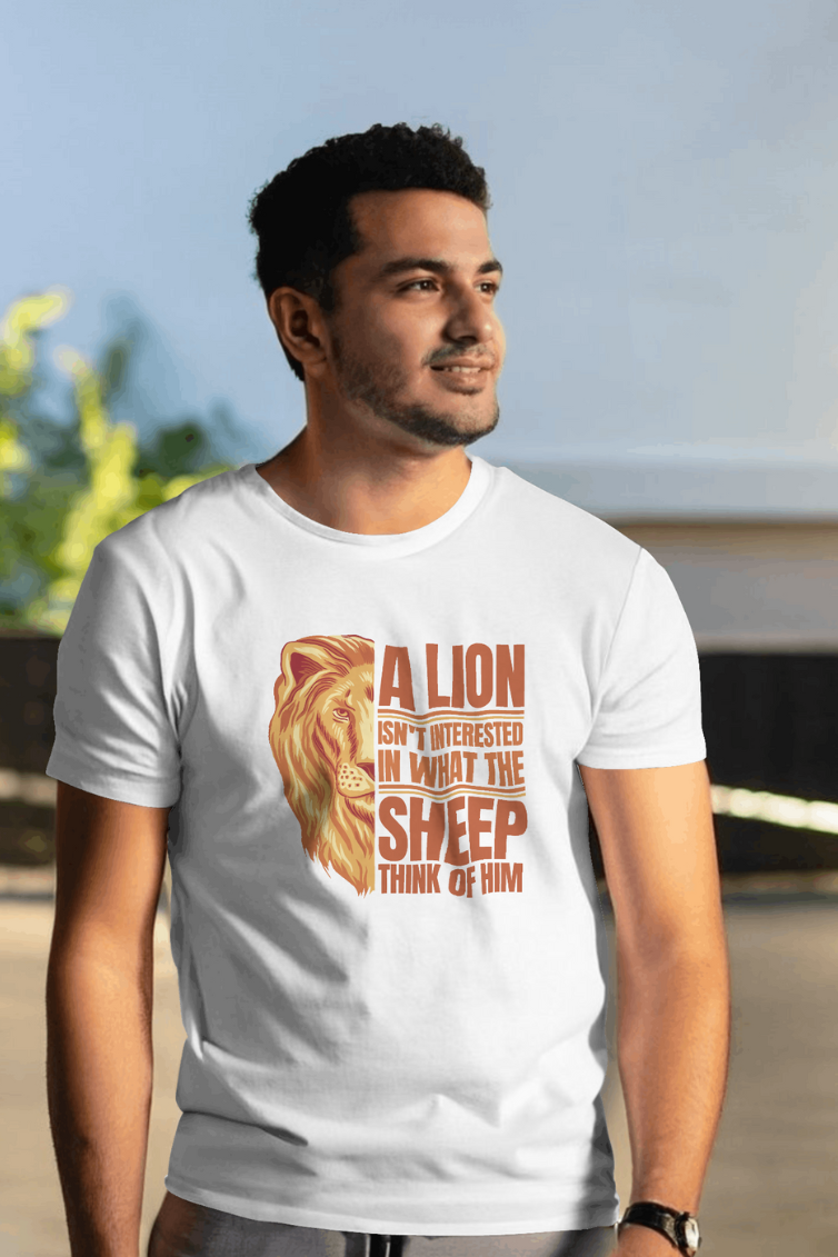 Lion Motivational Printed T-Shirt For Men - WowWaves - 4