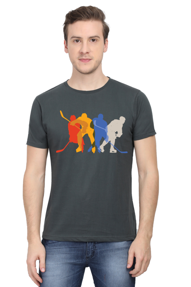 Hockey Players Printed T-Shirt For Men - WowWaves - 8