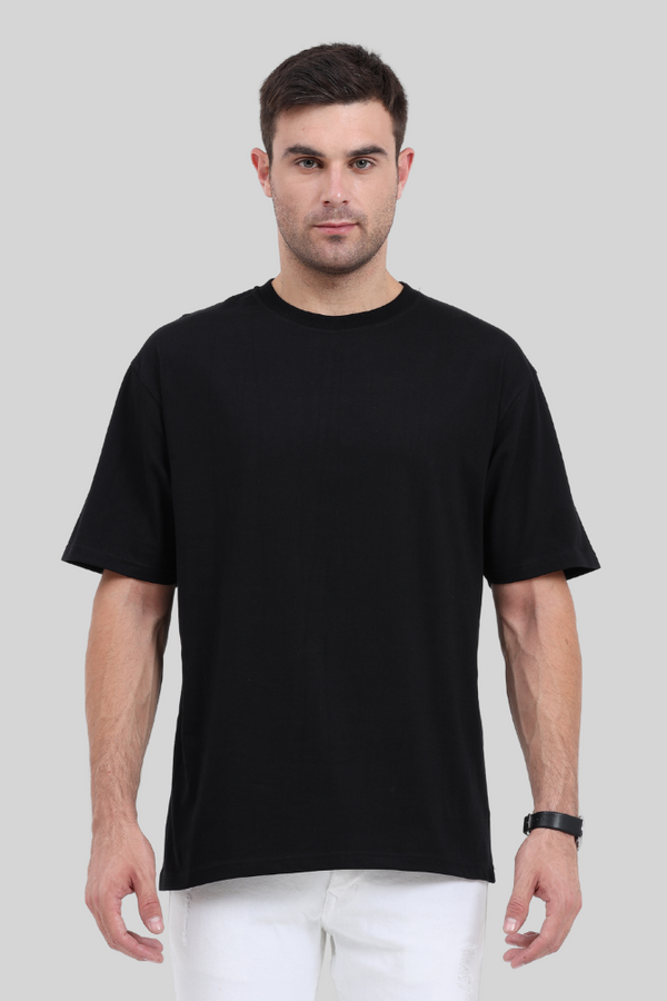 Black Lightweight Oversized T-Shirt For Men - WowWaves