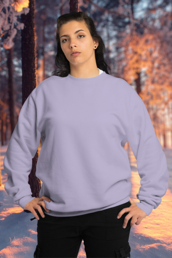 Lavender Oversized Sweatshirt For Women - WowWaves