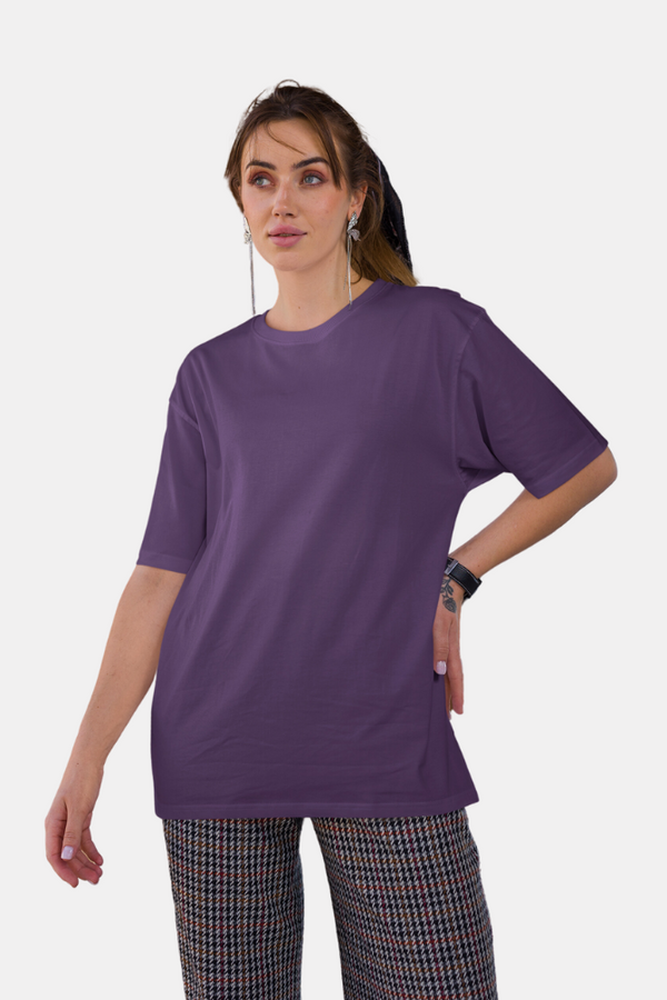 Purple Oversized T-Shirt For Women - WowWaves