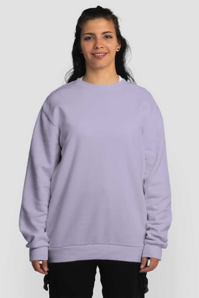 Lavender Oversized Sweatshirt For Women - WowWaves - 2