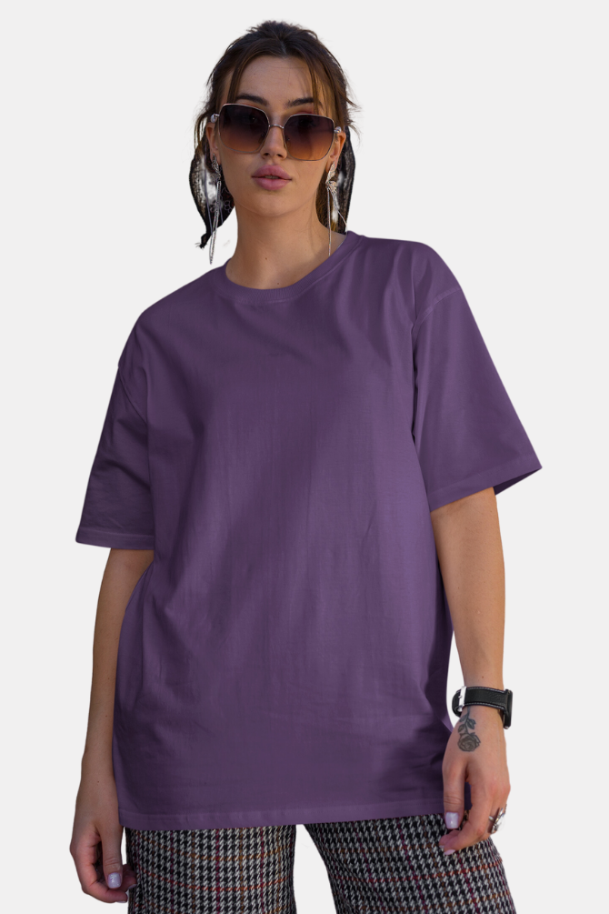 Purple Oversized T-Shirt For Women - WowWaves - 3