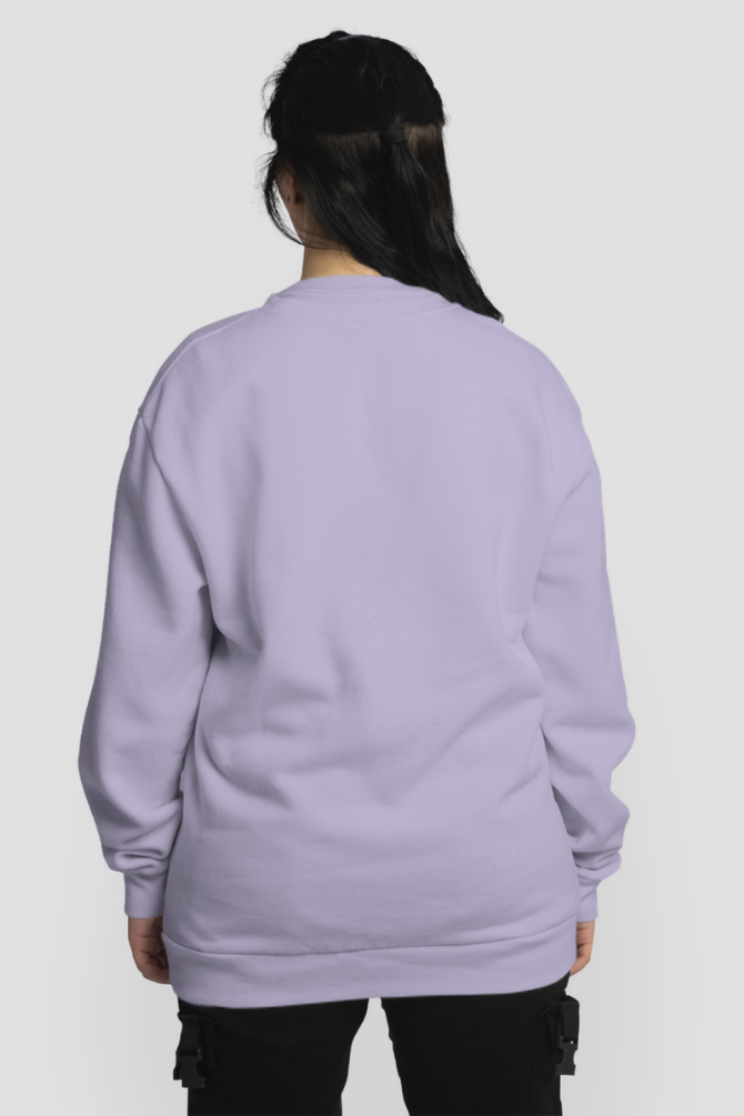 Lavender Oversized Sweatshirt For Women - WowWaves - 6