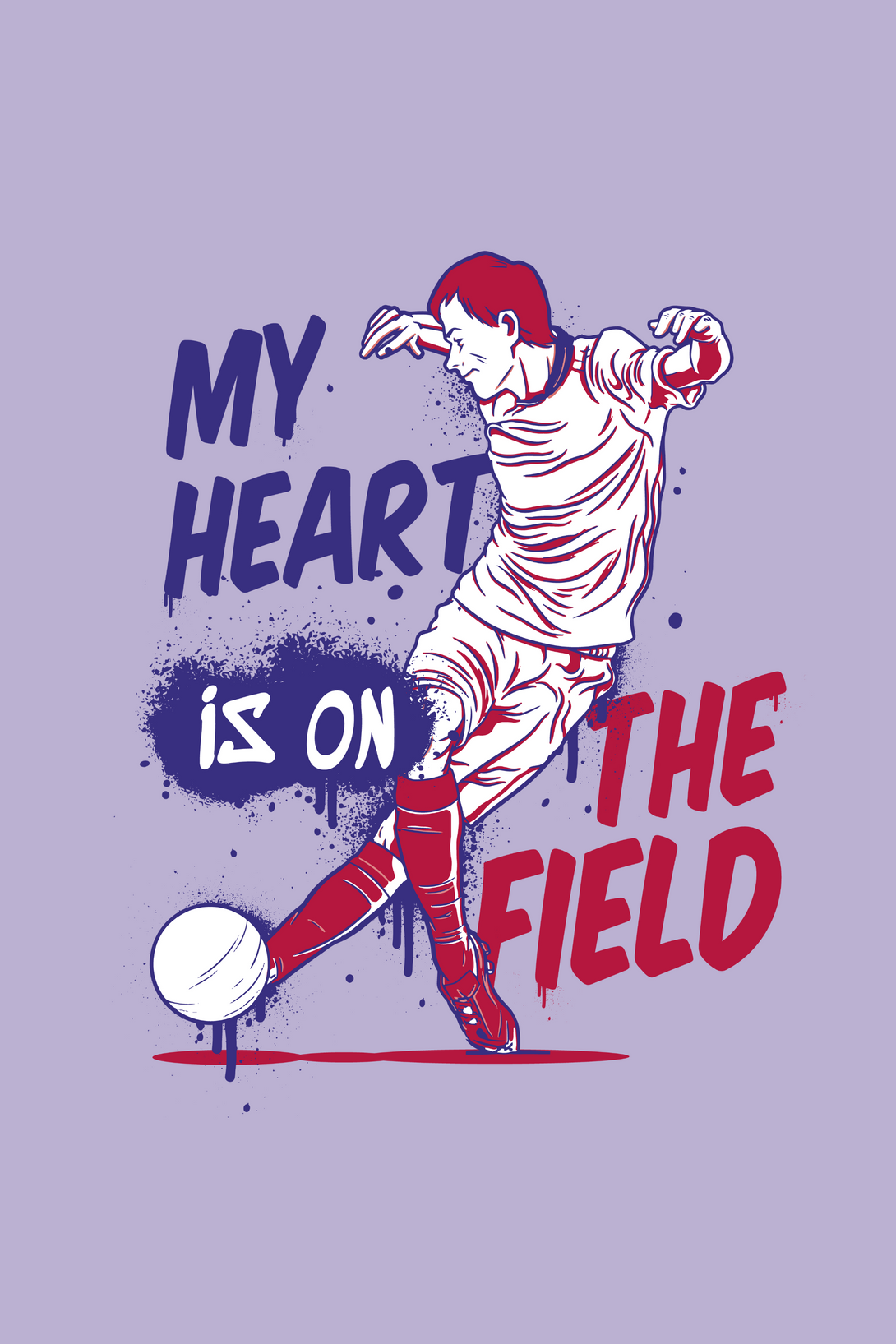 My Heart Is On The Field Printed T-Shirt For Men - WowWaves - 1