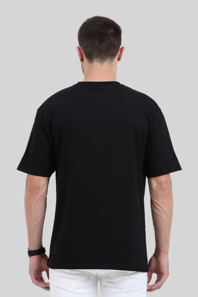 Black Lightweight Oversized T-Shirt For Men - WowWaves - 3