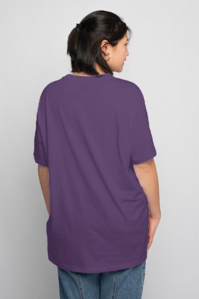 Purple Oversized T-Shirt For Women - WowWaves - 4