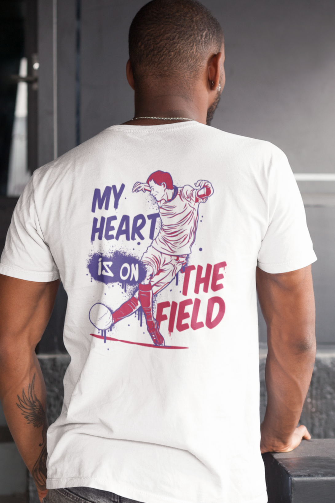 My Heart Is On The Field Printed T-Shirt For Men - WowWaves - 2