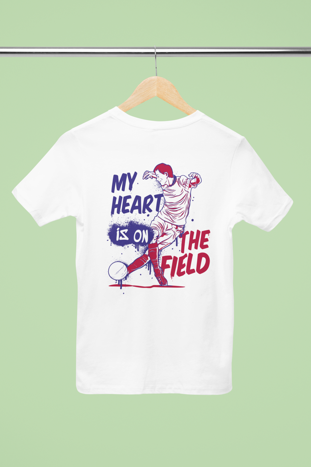 My Heart Is On The Field Printed T-Shirt For Men - WowWaves - 3
