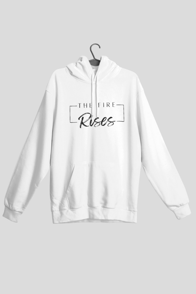 The Fire Rises White Printed Hoodie For Women - WowWaves - 6