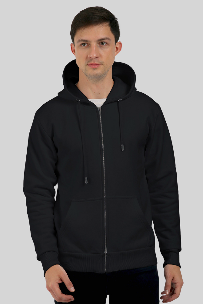 Black Zip Hoodie For Men - WowWaves