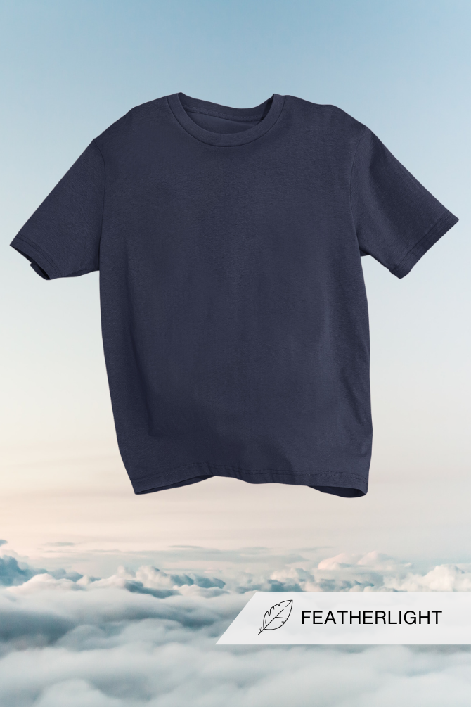 Navy Blue Supima Cotton T-Shirt For Women - WowWaves - 5
