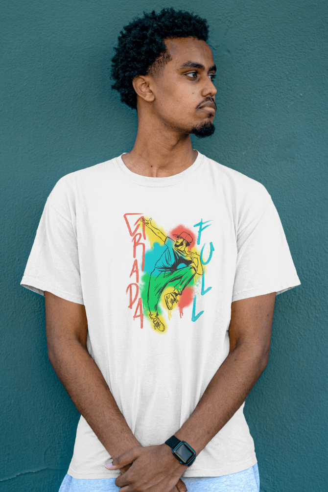 Hip Hop Dancer White Printed Oversized T-Shirt For Men - WowWaves - 2