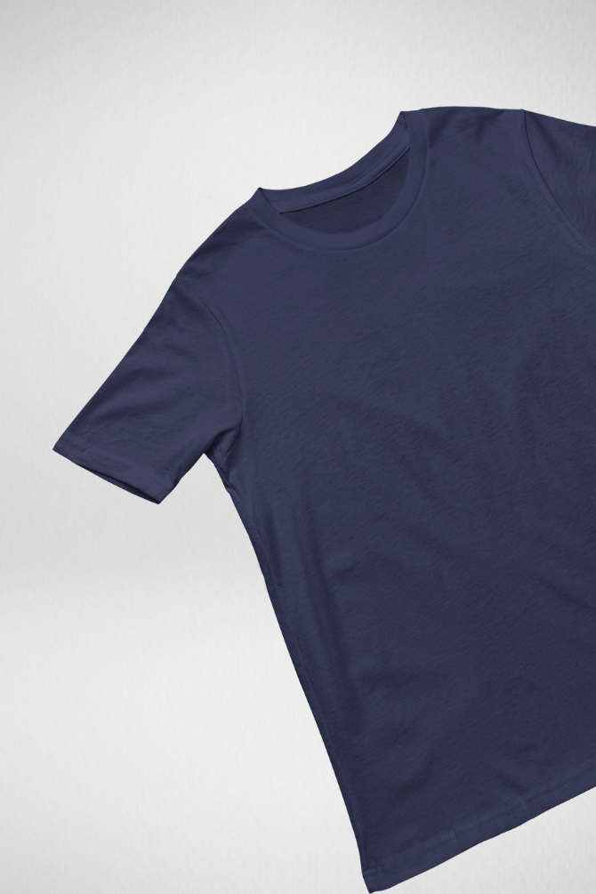 Navy Blue Supima Cotton T-Shirt For Women - WowWaves - 6