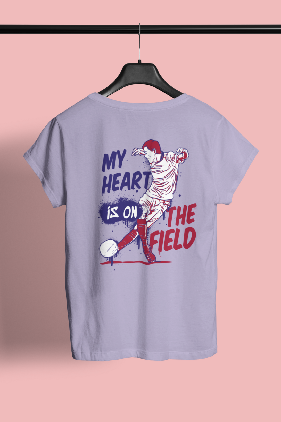 My Heart Is On The Field Printed T-Shirt For Men - WowWaves - 4