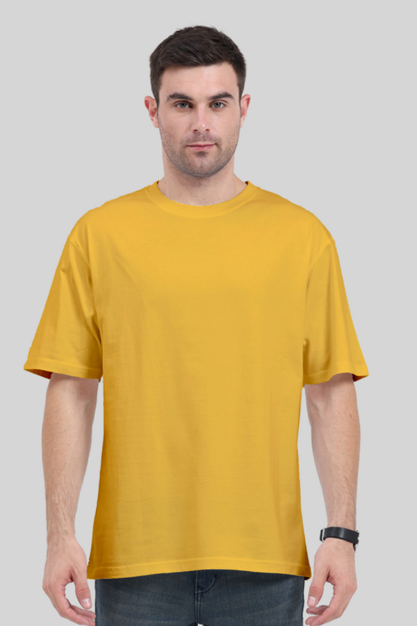 Mustard Yellow Oversized T-Shirt For Men - WowWaves