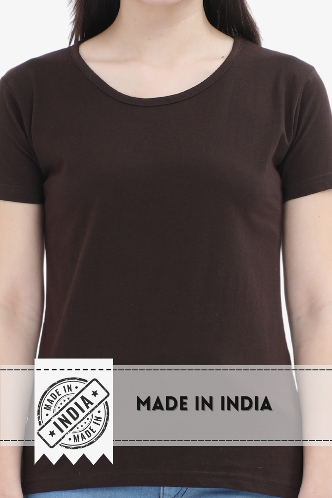 Earthy And Neutral Scoop Neck T Shirt For Women - WowWaves - 7