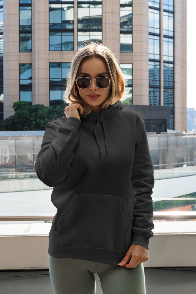 Black Oversized Hoodie For Women - WowWaves - 5