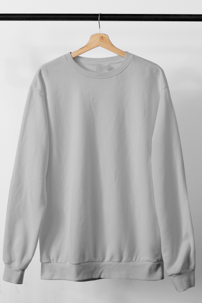 Grey Melange Sweatshirt For Men - WowWaves - 1