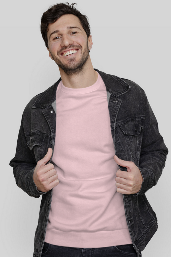 Light Pink Sweatshirt For Men - WowWaves