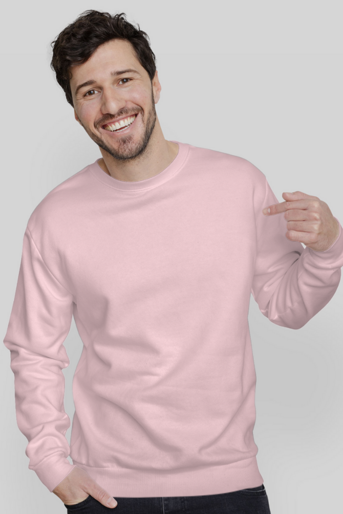 Light Pink Sweatshirt For Men - WowWaves - 3