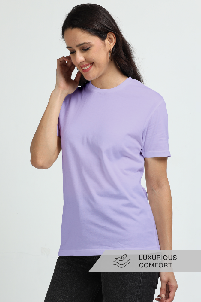 Lavender Supima Cotton T-Shirt For Women - WowWaves - 4