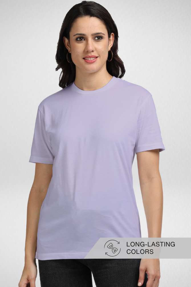 Lavender Supima Cotton T-Shirt For Women - WowWaves - 1