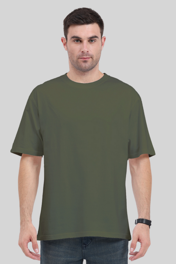 Olive Green Oversized T-Shirt For Men - WowWaves