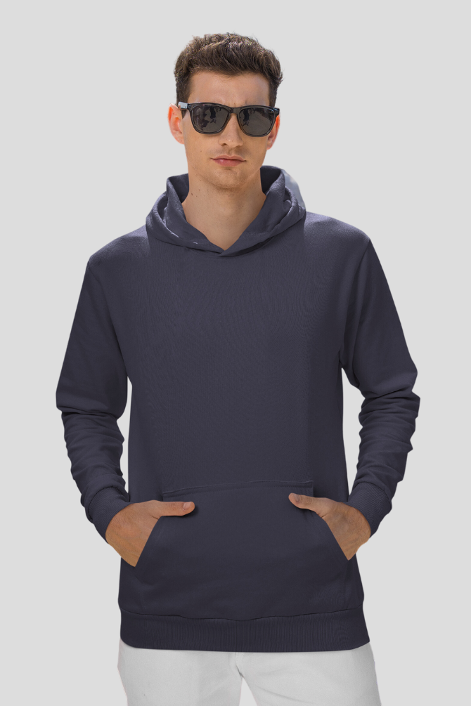 Navy Blue Hoodie For Men - WowWaves - 6