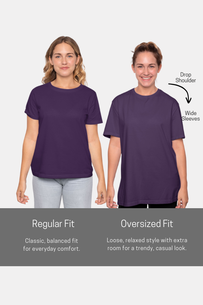 Purple Oversized T-Shirt For Women - WowWaves - 9