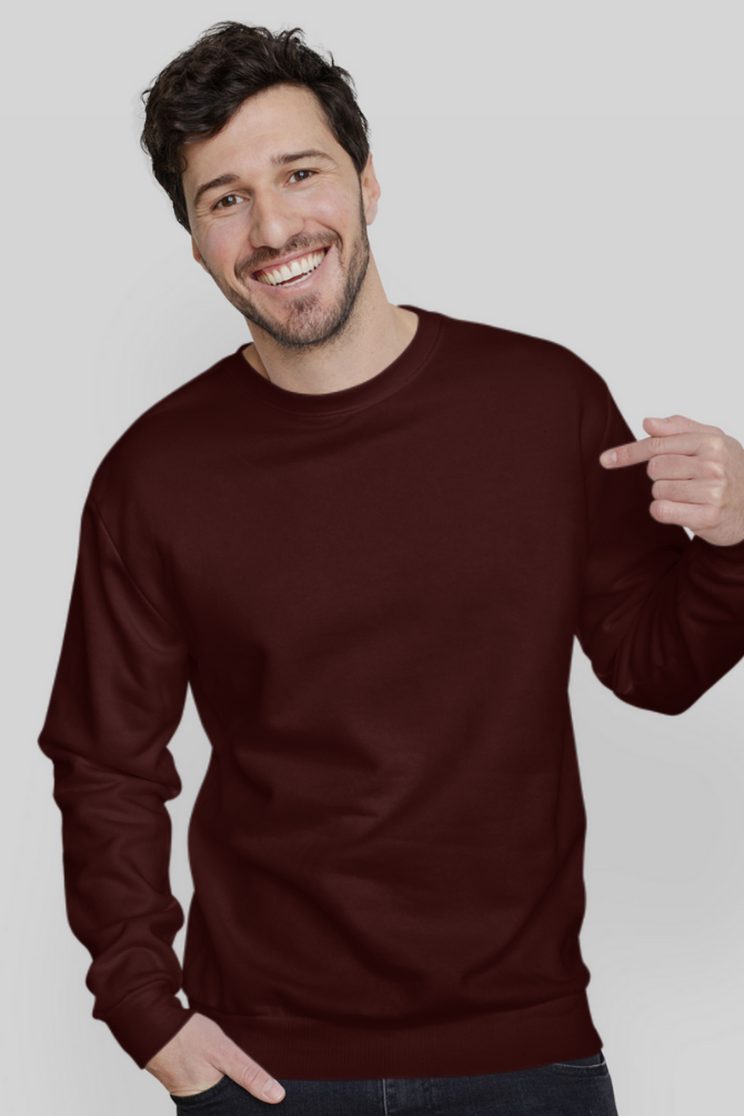 Maroon Sweatshirt For Men - WowWaves - 2