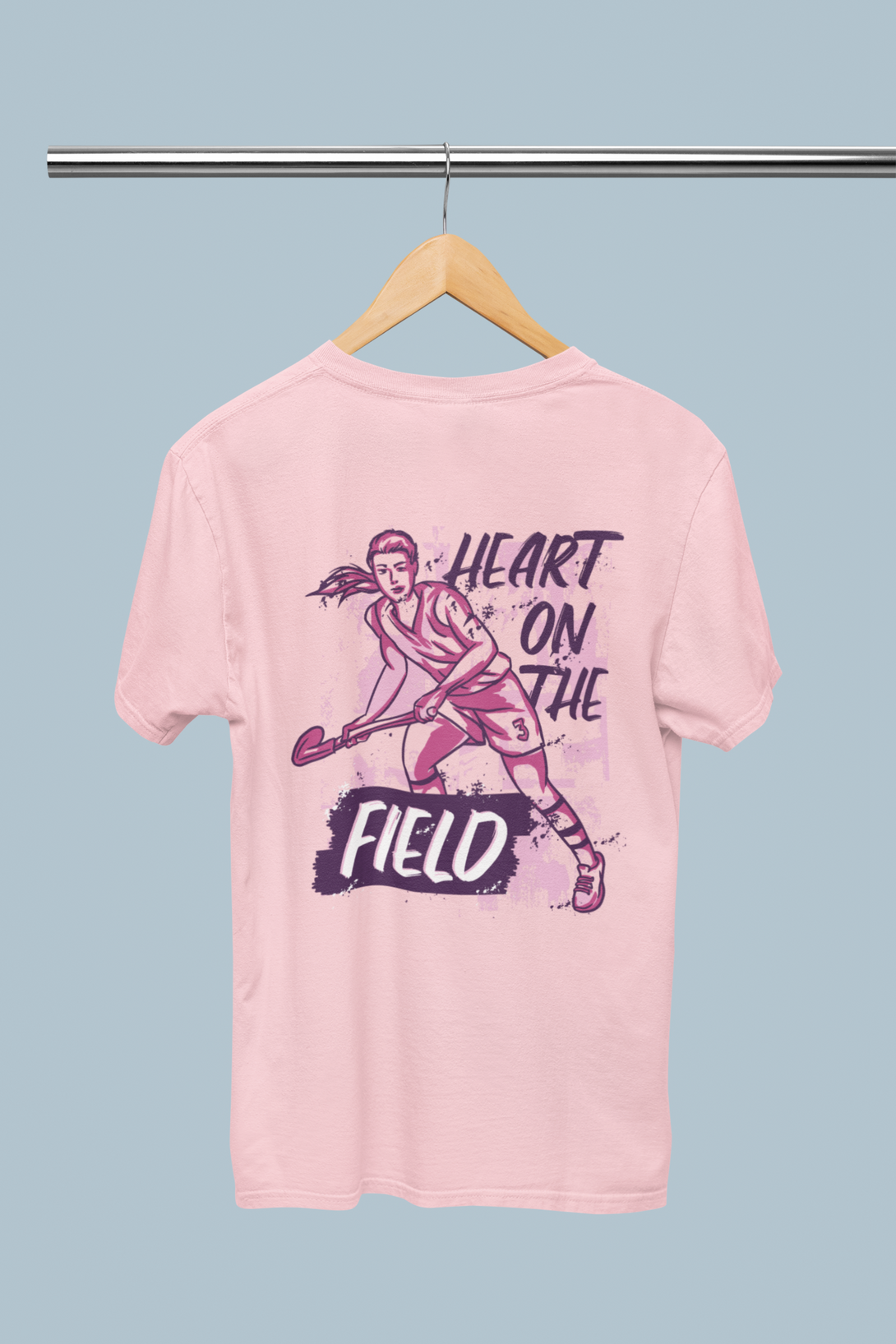My Heart Is On The Field Printed Oversized T-Shirt For Women - WowWaves - 4