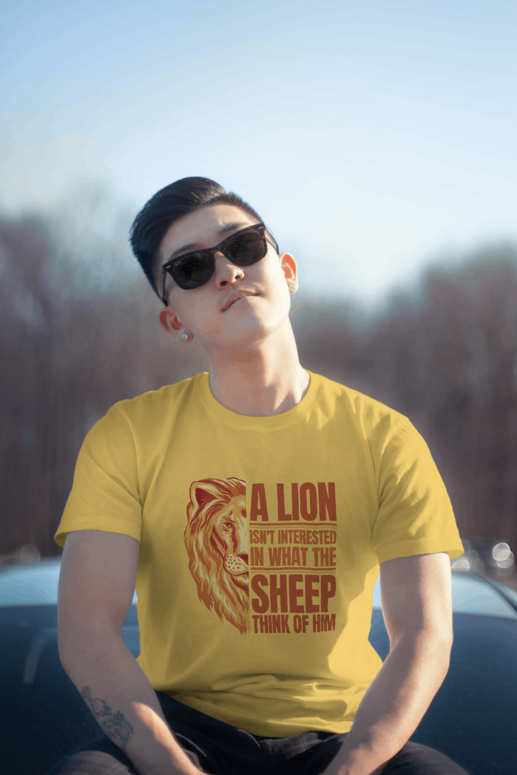 Lion Motivational Printed T-Shirt For Men - WowWaves - 2